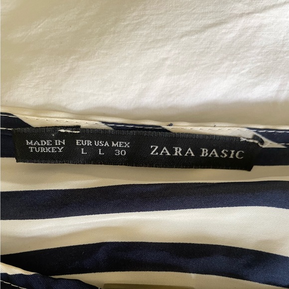 Zara Basics Blue and White Striped Blouse - Picture 5 of 5
